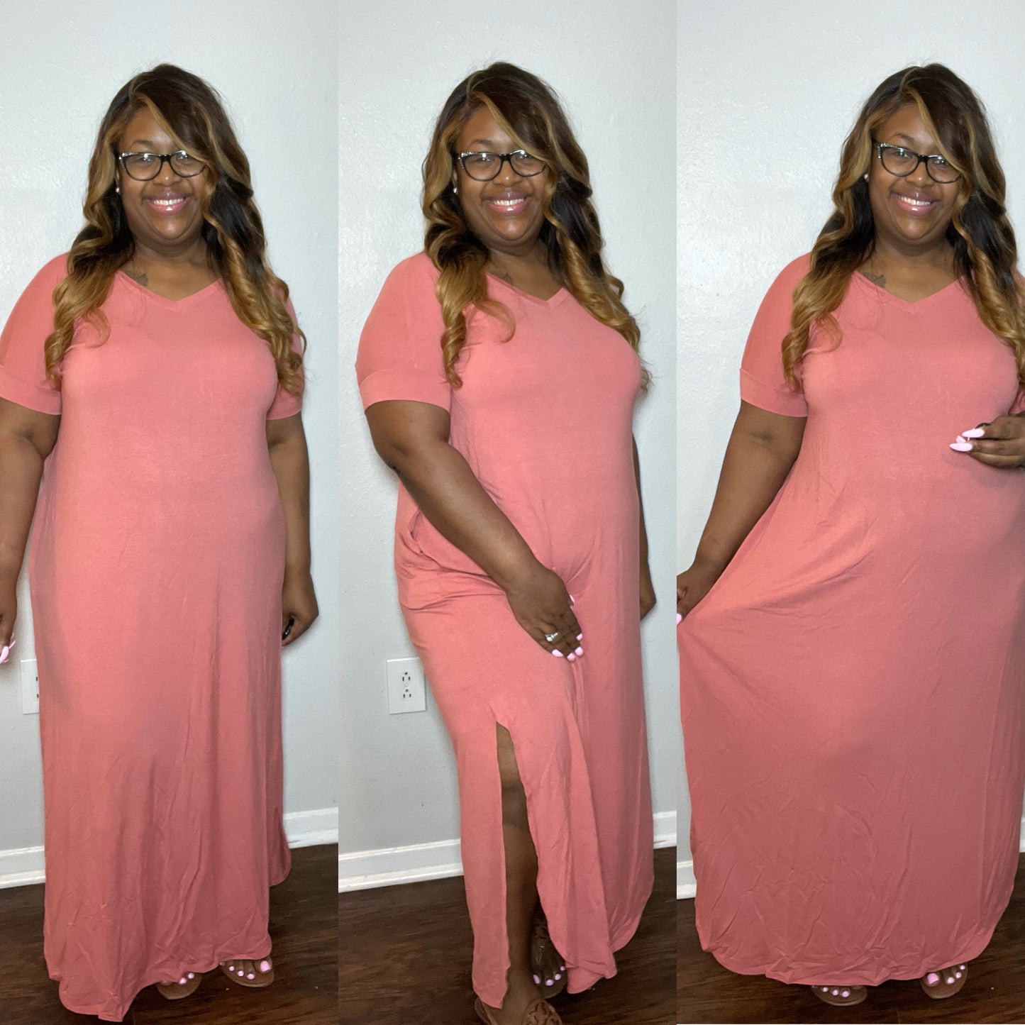 V-Neck Maxi_Rose